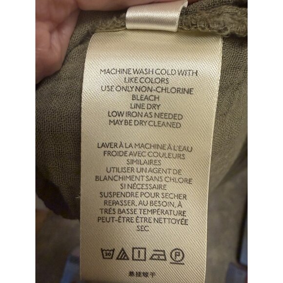 Anthropologie Maeve Katie Textured Gauze Utility Drop Waist Dress Size 12 - Picture 5 of 5